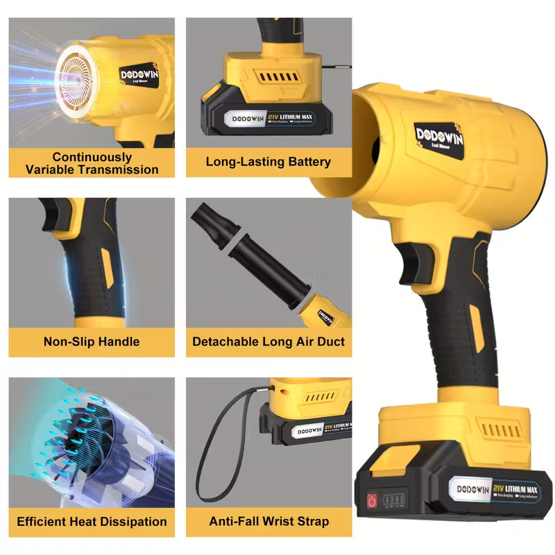 Leaf Blower Cordless Lightweight Electric Handheld Nozzle Yard Cleaning Drying