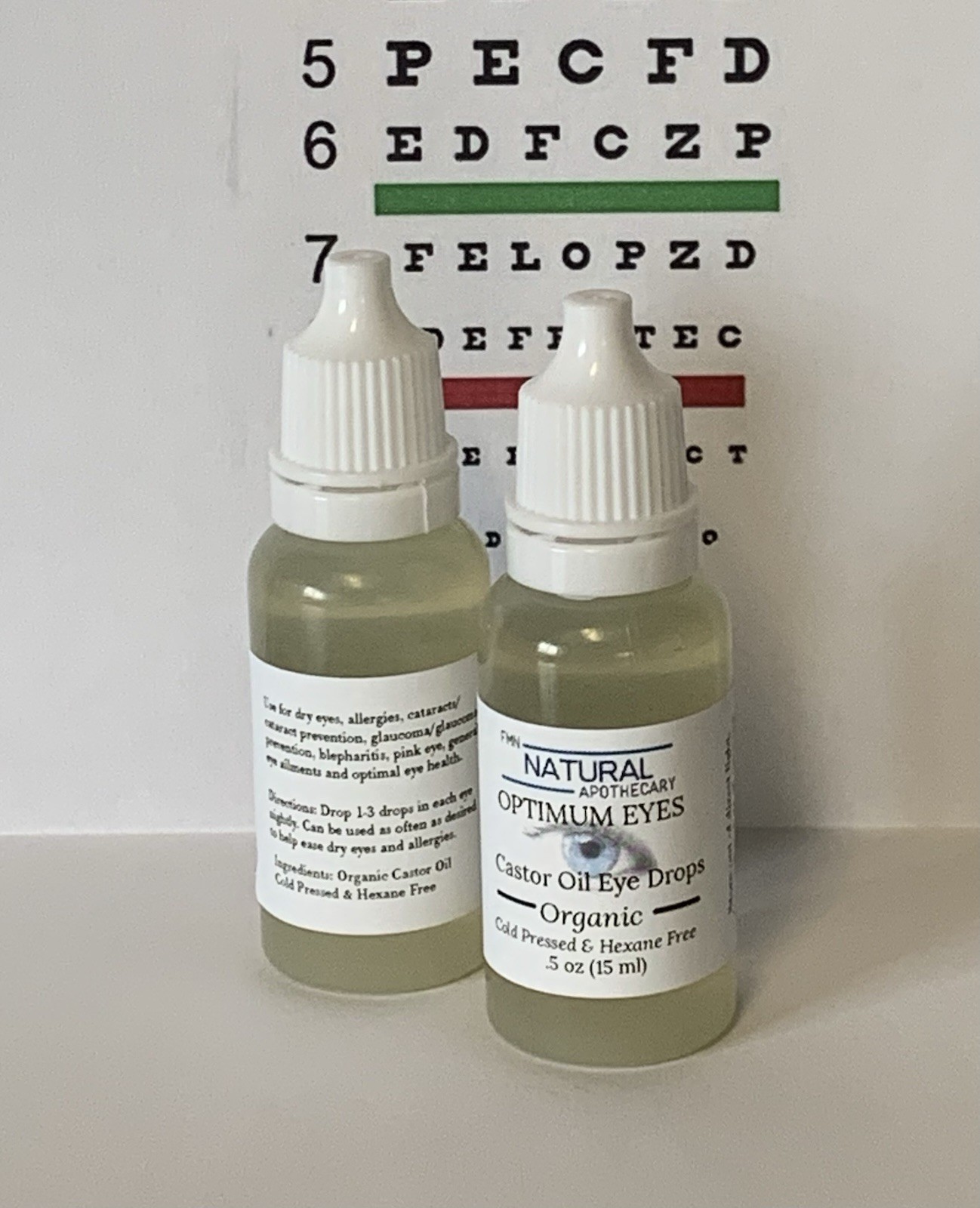 Organic Castor Oil Eye Drops. Hexane Free. FMN Natural Apothecary.
