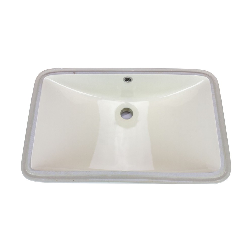Moat Rectangular Shaped Undermount Bathroom Vanity Sink 24" X 15-3/4" Ivory