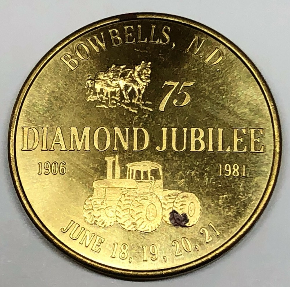 # C4696    BOWBELLS,  N.D.    BRONZE   MEDAL,  DIAMOND JUBILEE   1981