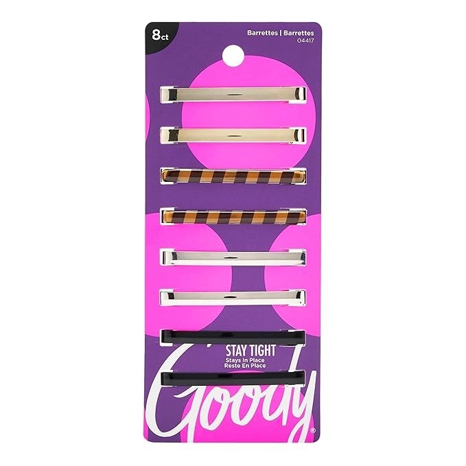 Goody Women's Classics Patterned Staytight Barrette, 8 Count