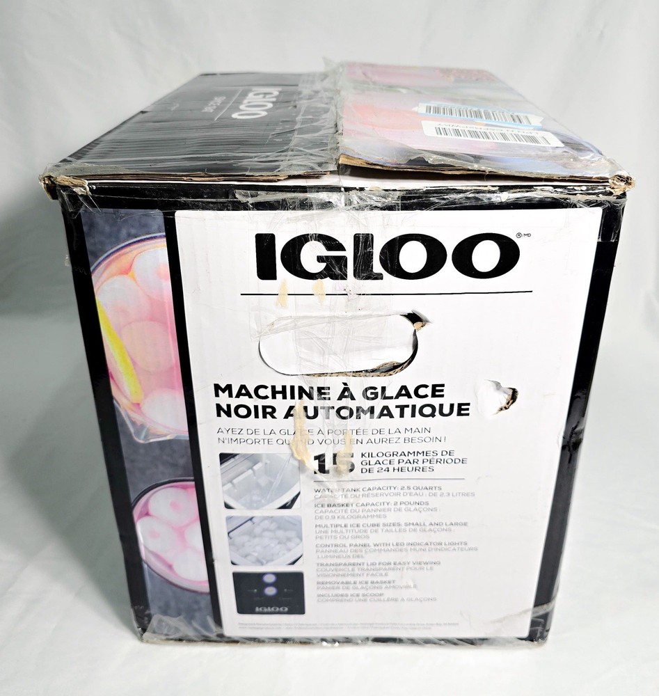 Igloo Black Automatic Countertop Ice Maker 33 lb Per Day Large/Small Cubes (C4)