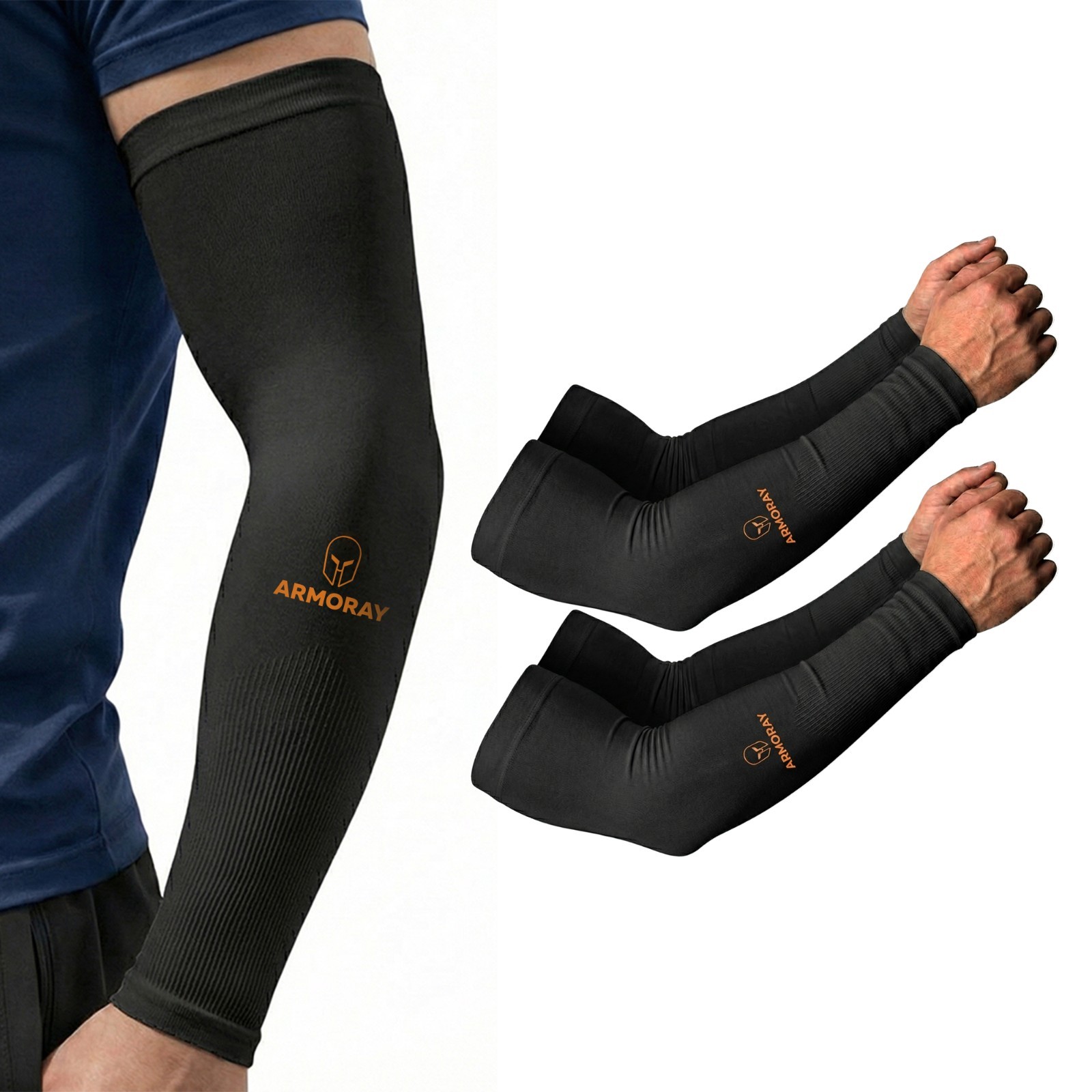 Basketball Arm Sleeves BLACK for Men Women Compression Sleeve Multi Color