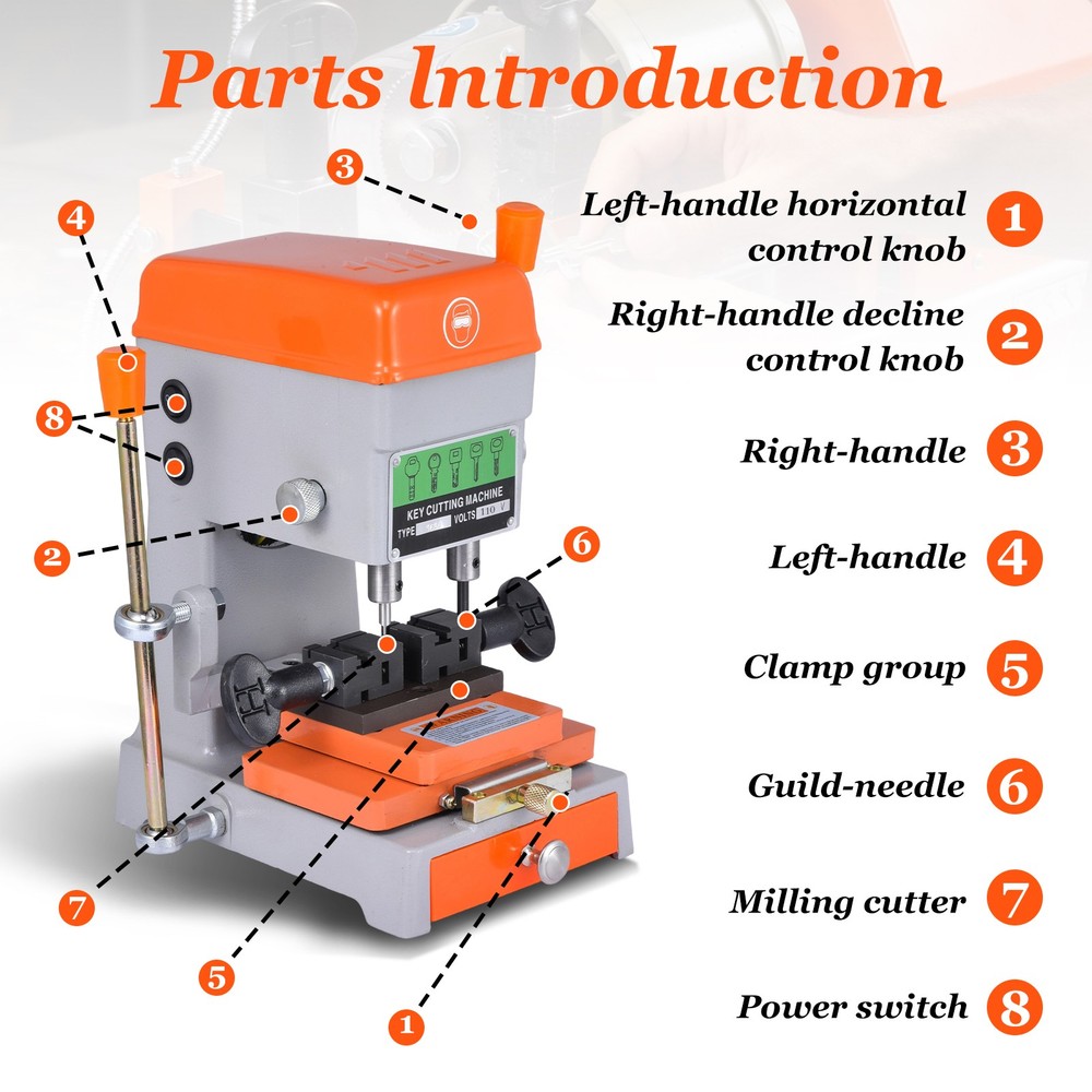 Key Cutting Duplicating Machine Cutter Car Key Copier Locksmith Tools