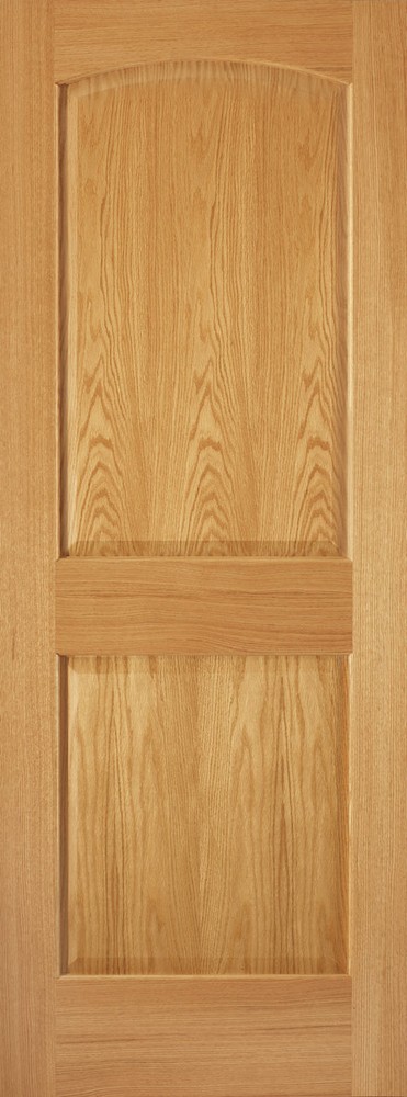 2 Panel Arch Top Raised Panel Red Oak Stain Grade Solid Core Wood Interior Doors
