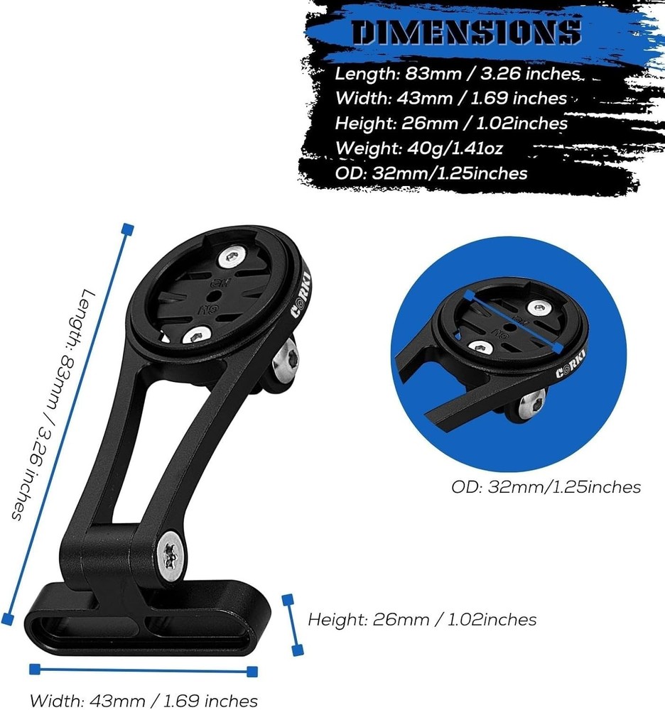 Cycles Adjustable Angle Out Front Stem Mounted Cycle Computer Bike Mount Comp...