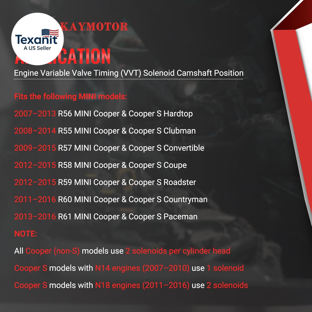 Engine Variable Valve Timing (VVT) Solenoid Camshaft Position Actuator for Mini