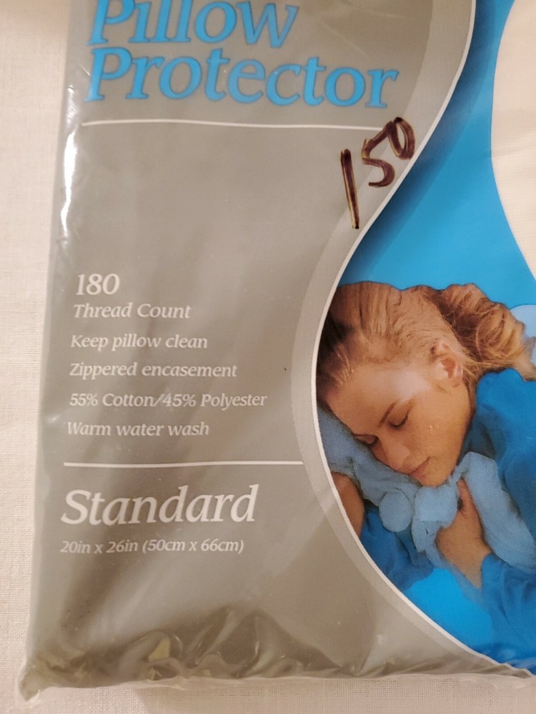 New Bedding Basics Cotton Polyester Pillow Protector Standard Size