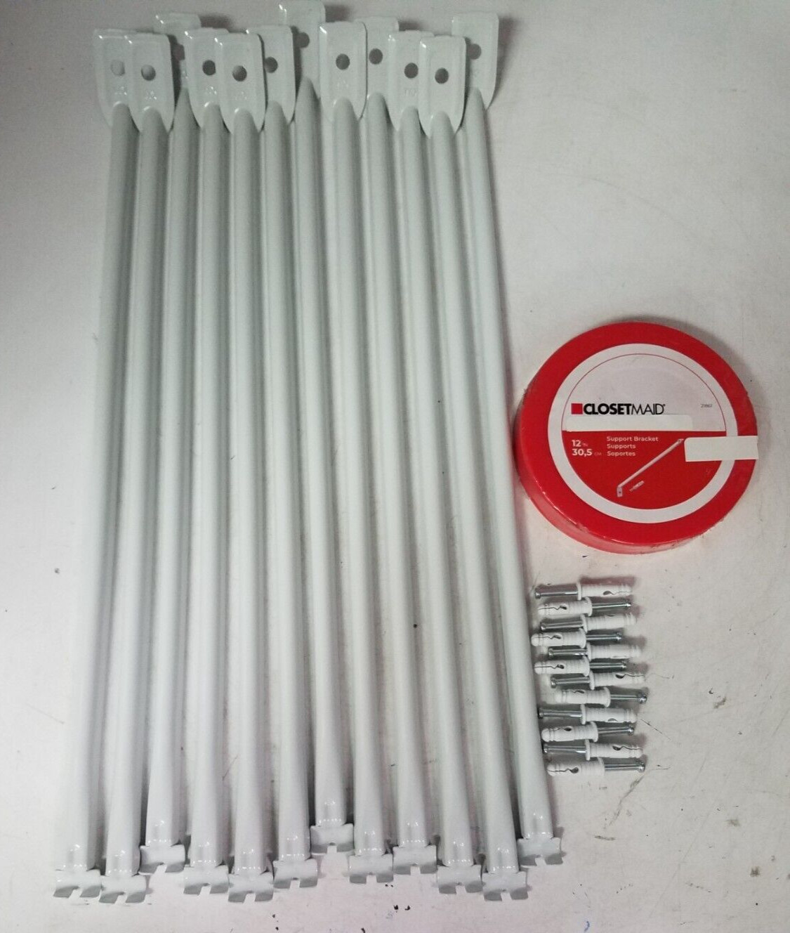 Lot of 12 ClosetMaid 21775 12" Support Brackets For 12" Wire Shelf  W/anchors