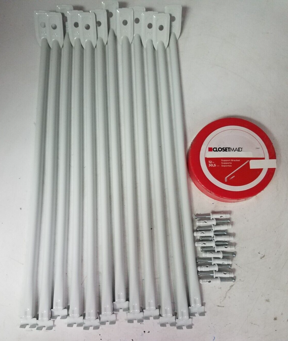 Lot of 12 ClosetMaid 21775 12" Support Brackets For 12" Wire Shelf W/anchors