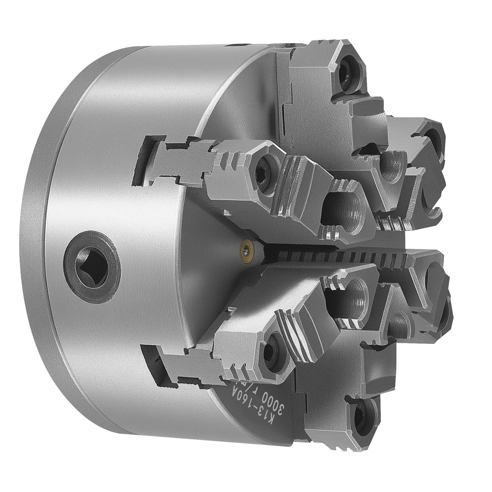 6 Inch 6-Jaw Self-Centering Lathe Chuck with D1-4 Cam Lock Backing Plate