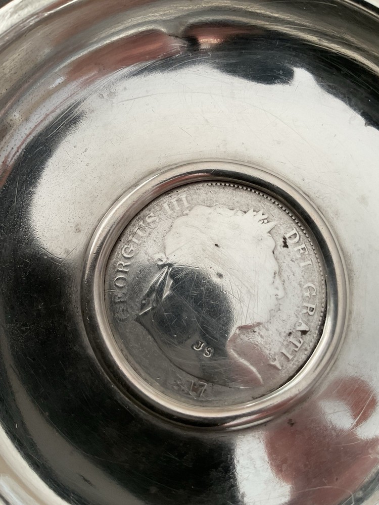 George III HALF CROWN SILVER DISH