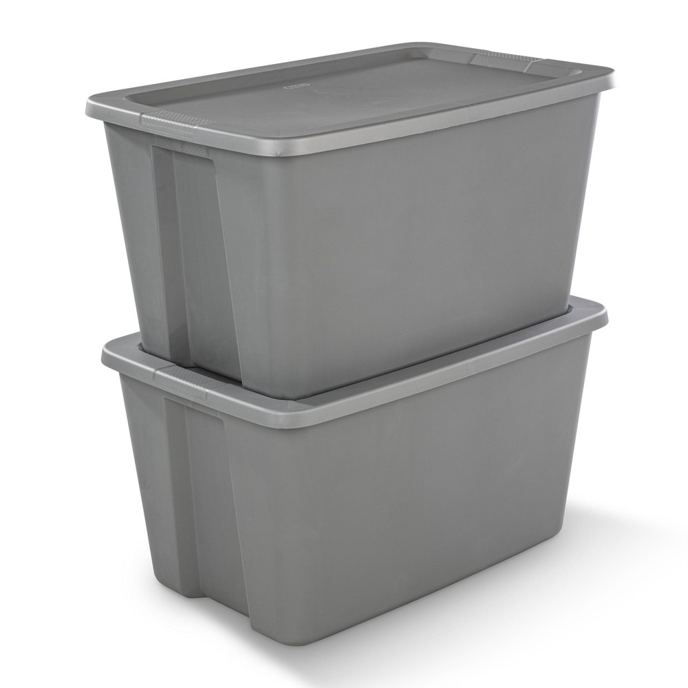Sterilite Extra Large Storage Container – 30 Gallon Plastic Bin,Snap-On Lid,Gray