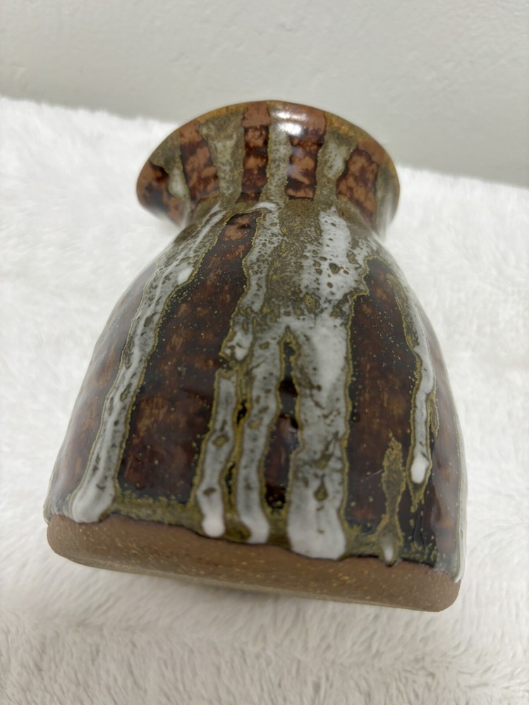 Vintage Mcm Handmade Studio Art Glazed Pottery Pitcher. Initials On Bottom