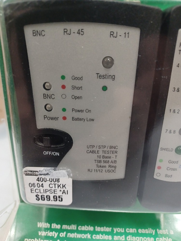 PATCH CABLE TESTER W/REMOTE PART NUMBER 400-008