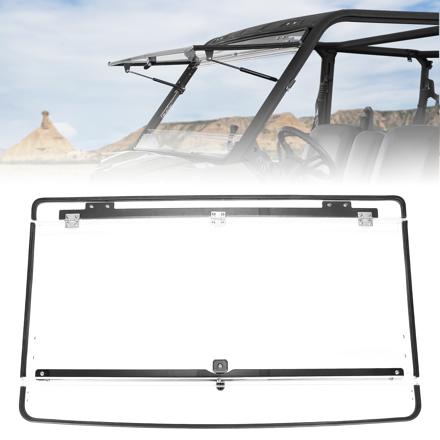 KEMIMOTO Front Flip Windshield for Can Am Defender HD 5/ 8/ 10/ MAX 2016-2023