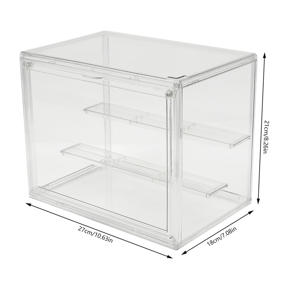 Compact 2-Tier Display Shelf Clear Cake Cupcake Bread Storage Box Display Case