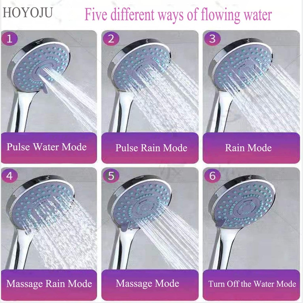 Handheld Showerheads High Pressure Water Saving showerheads 5 Mode Function 4...