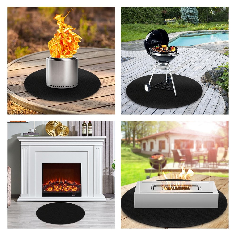 Firebubbles Premium Under BBQ Grill Round Mat Protects Deck/Patio Backyard US