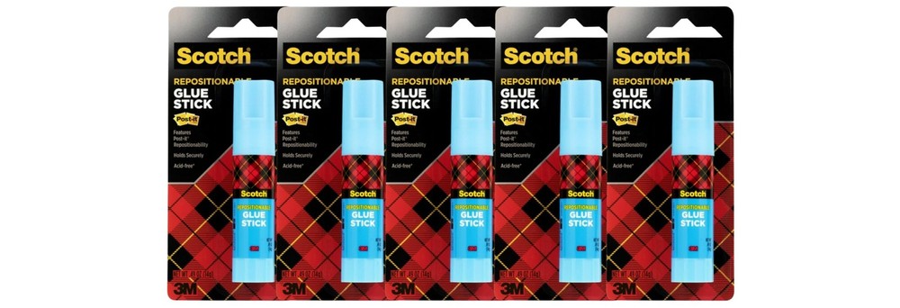Removable Restickable Glue Stick.49oz, Repositionable Stick 5Pack