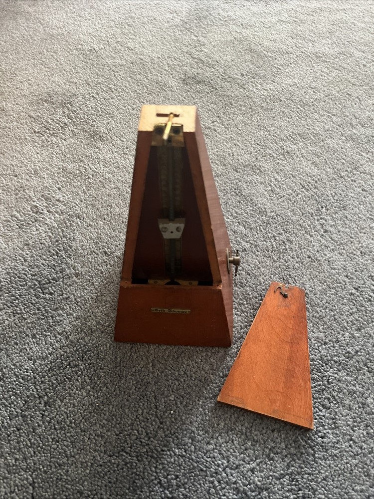 Seth Thomas METRONOME-7 ~ Wood Case, Wind Up ~ Working - Top Missing