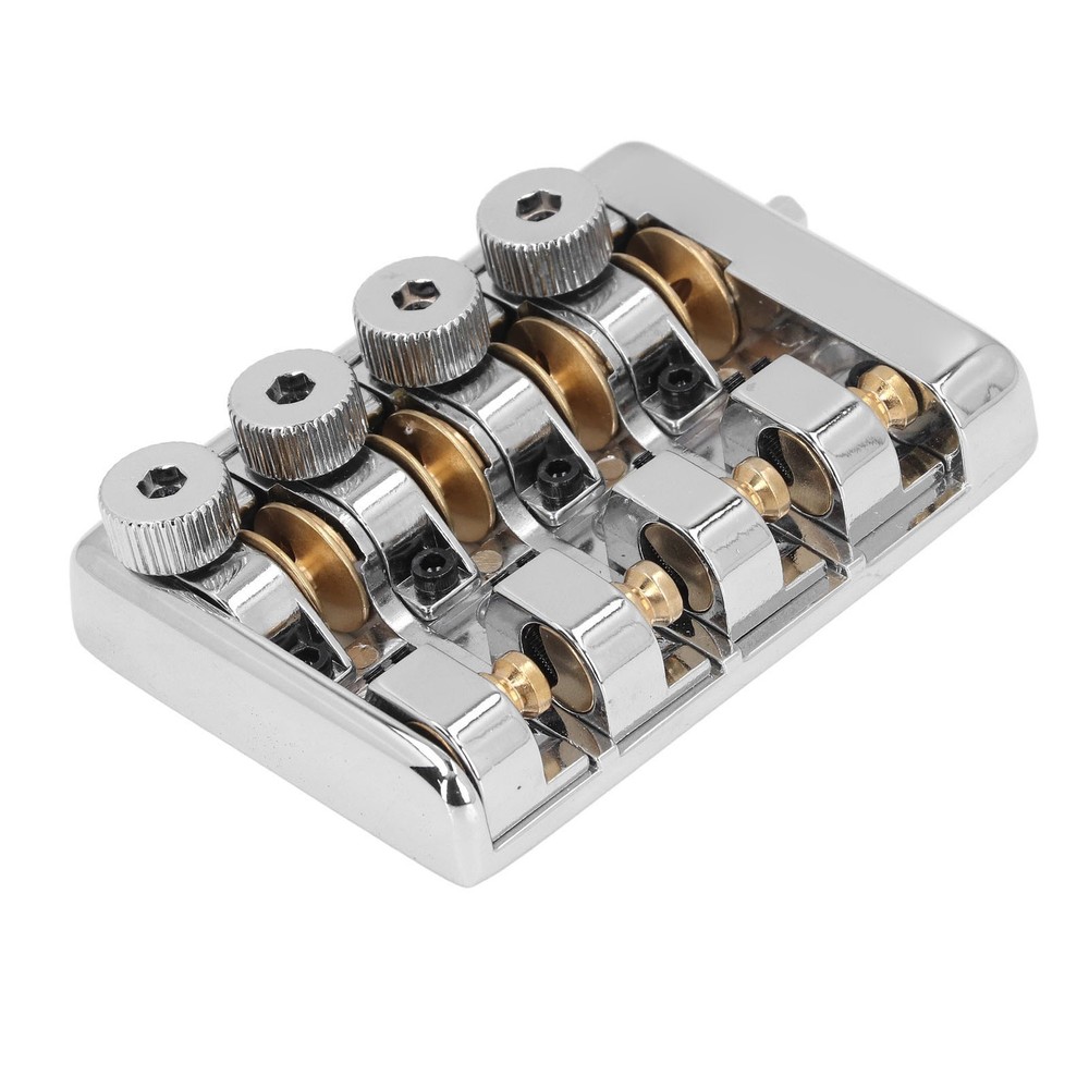 4 String Headless Electric Bass Bridge Alloy Brass Bridge Replacement (Silver )