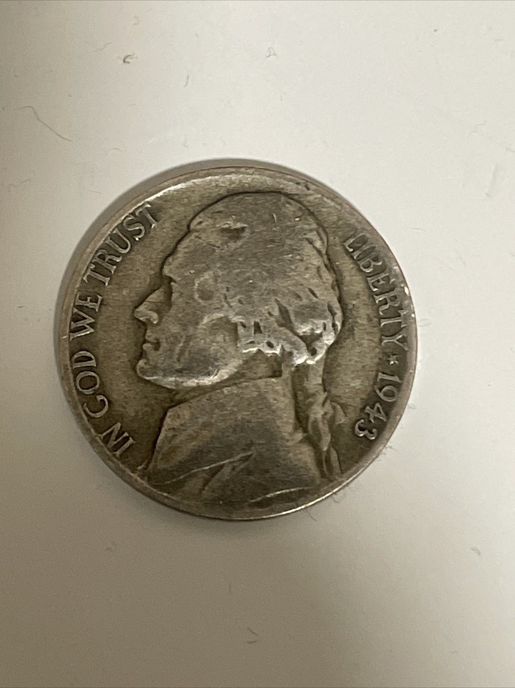 1943-P Silver Jefferson Type 2 war nickel