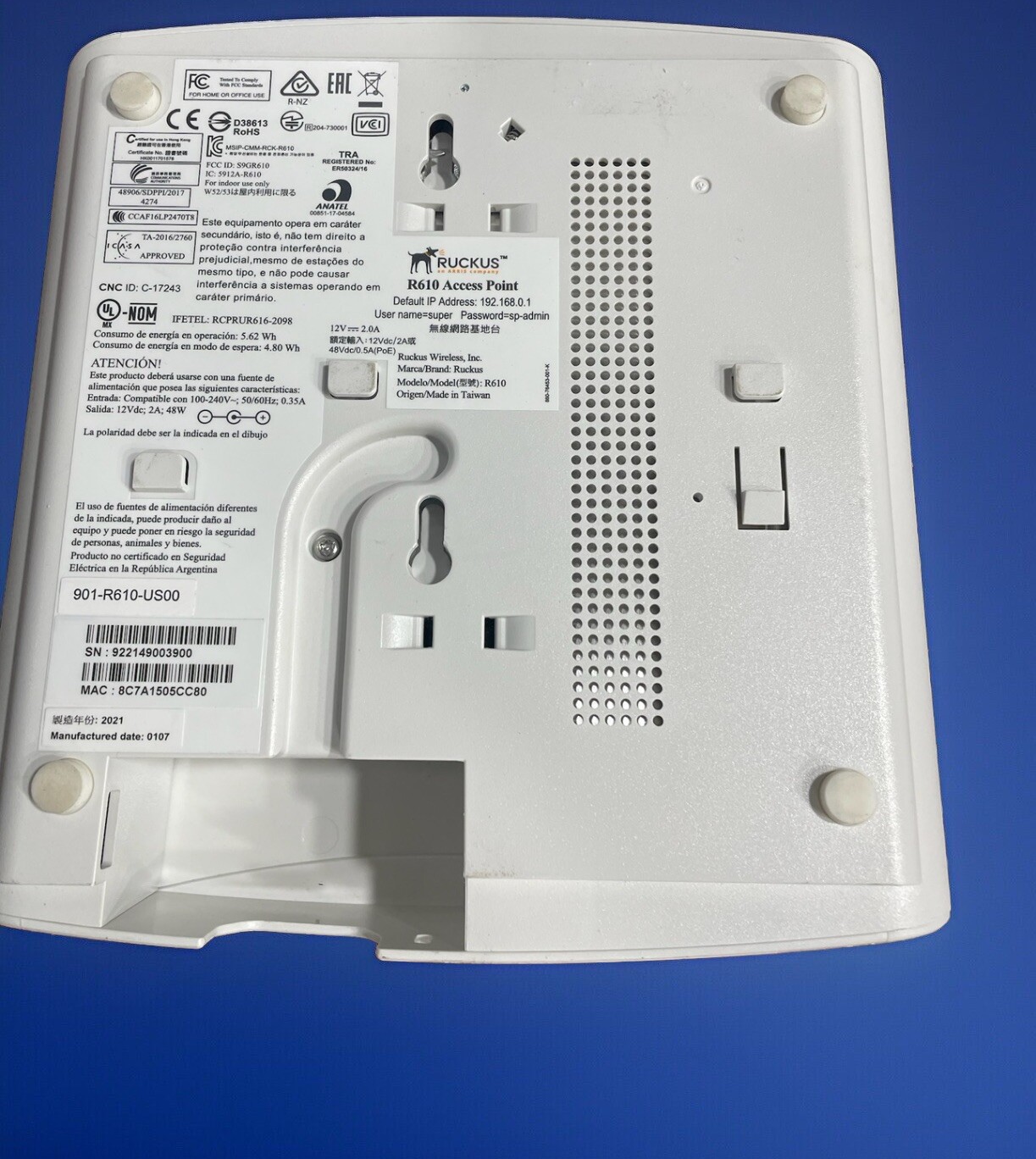 Lot of 30 Ruckus 901-R610-US00 ZoneFlex R610 Wave 2 Wireless Access Pt w bracket