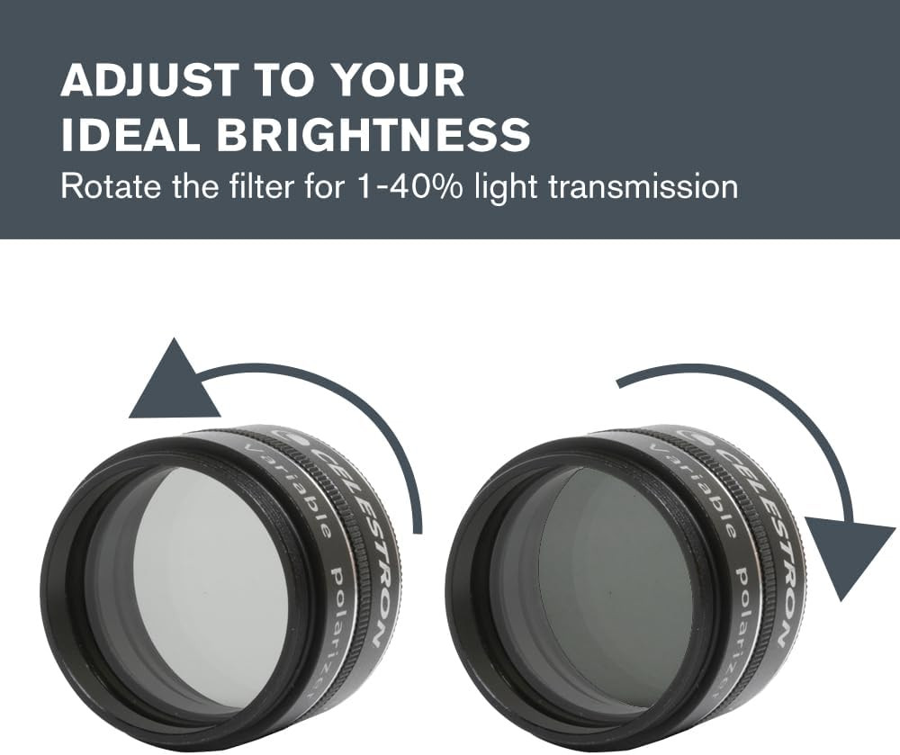94107 Variable Polarizing Moon Filter - Reduces Brightness and Glare, Compatible