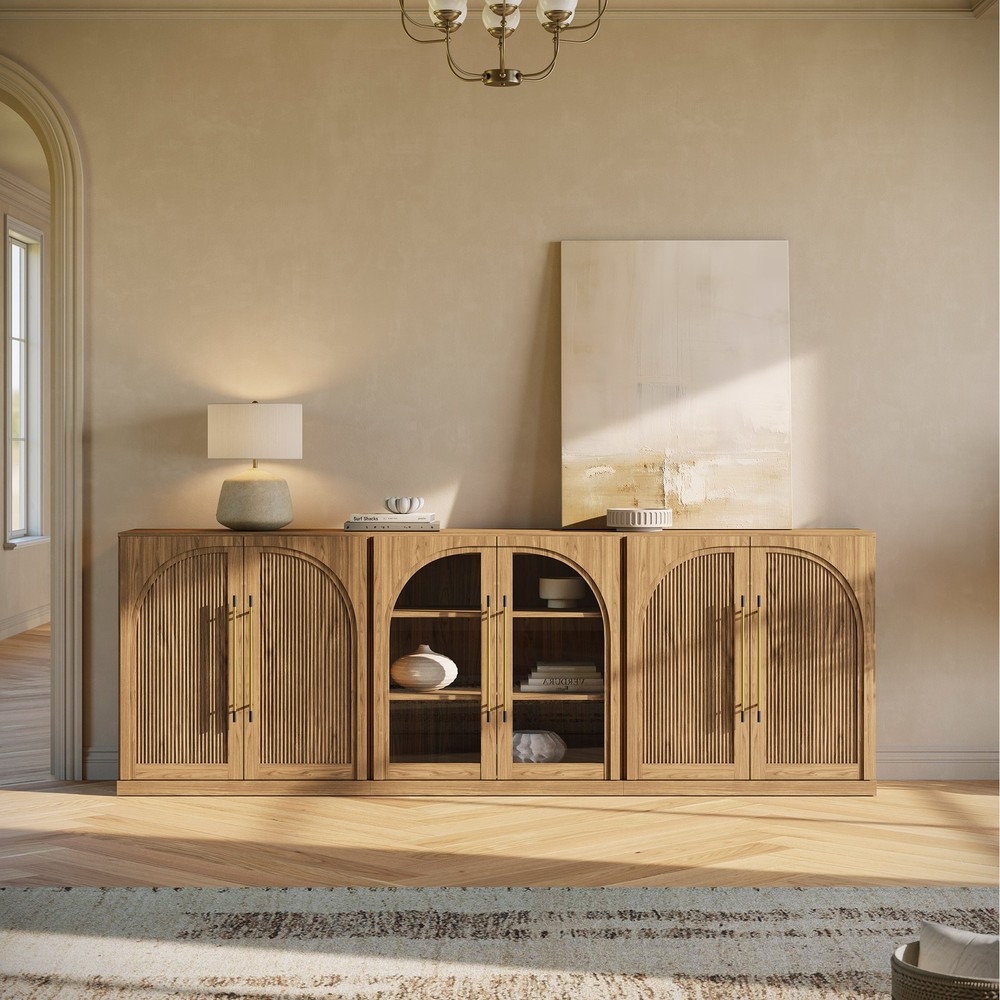 Modular Sideboard Cabinet with Storage - Camel/Ebony