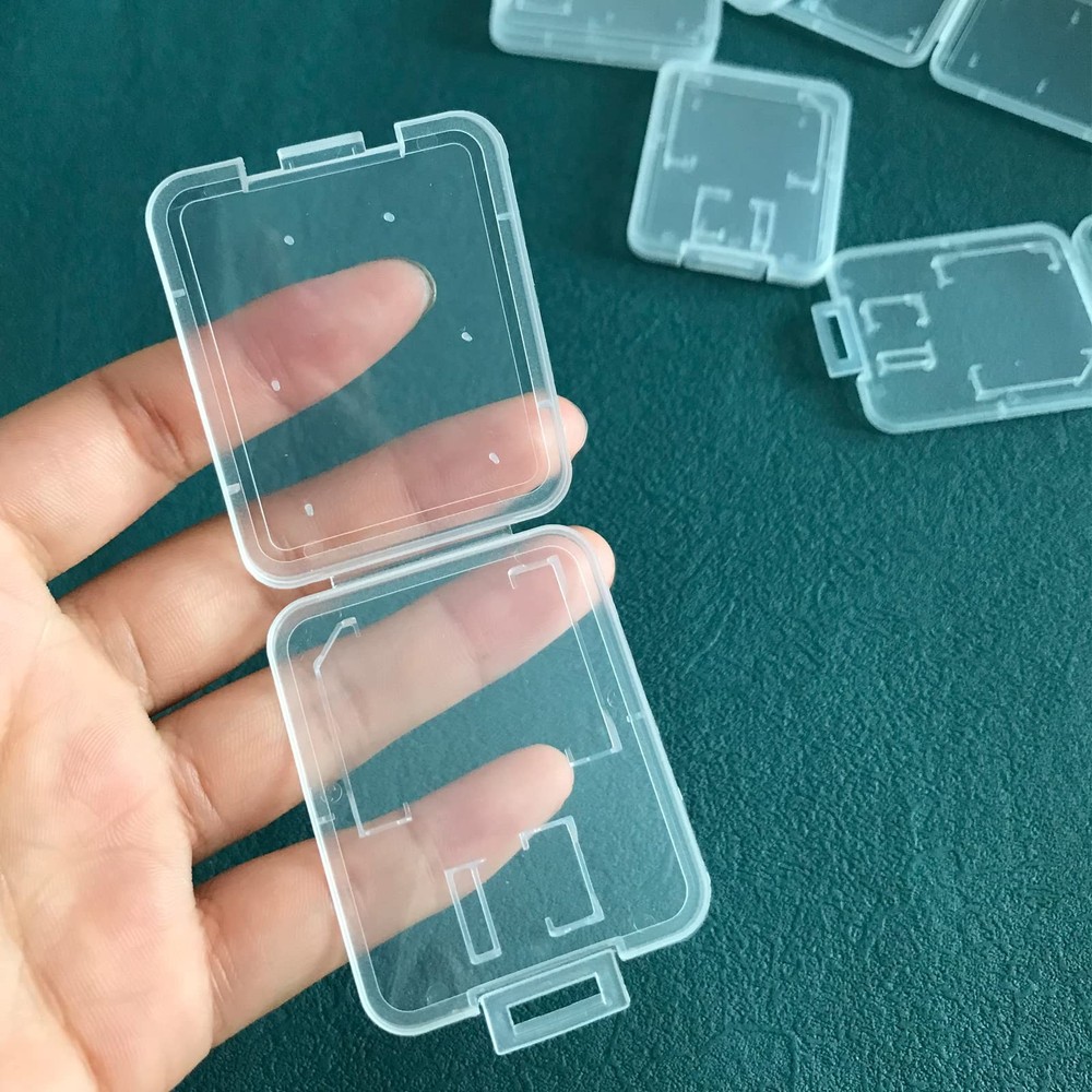 20pcs Micro SD Card Storage Case Clear Plastic Memory Card Cases Little Conta...