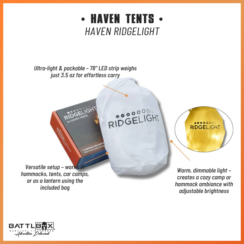 Haven RidgeLight Dimmable LED Strip Light Hammock Camping Tent Lighting