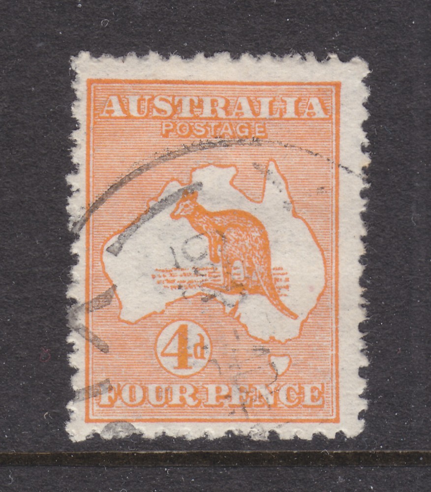 KANGAROO:  4d  ORANGE 1ST WMK  USED