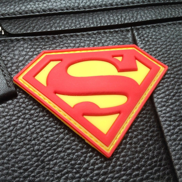 RED SUPER MAN SUPER HERO HOOK & LOOP BADGE TACTICAL 3D PVC PATCH