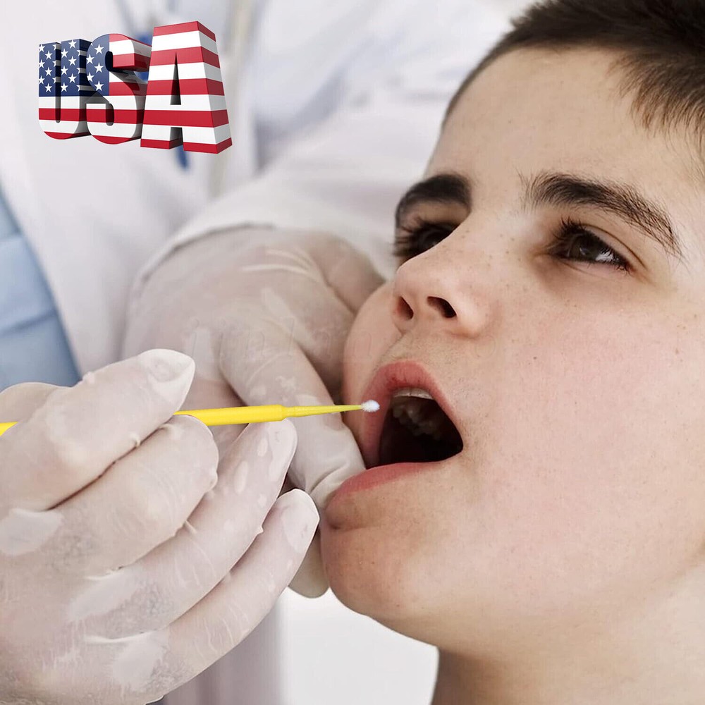 100 Microbrush Micro Brush Applicator Tips Regular Yellow 2.0 mm