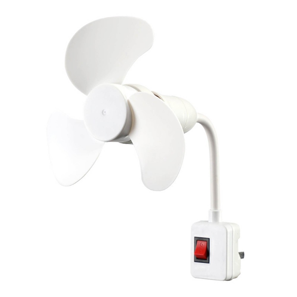 Socket Mini Fan with Plug Adapter, Flexible Gooseneck Plug and Bulb Base