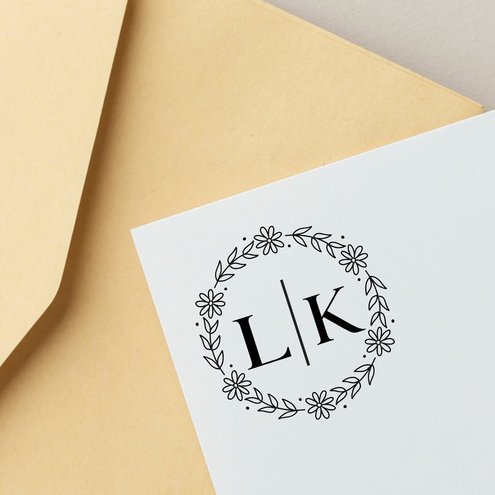 Personalized Wedding Stamp Custom Name & Date Rubber Stamp for Envelopes