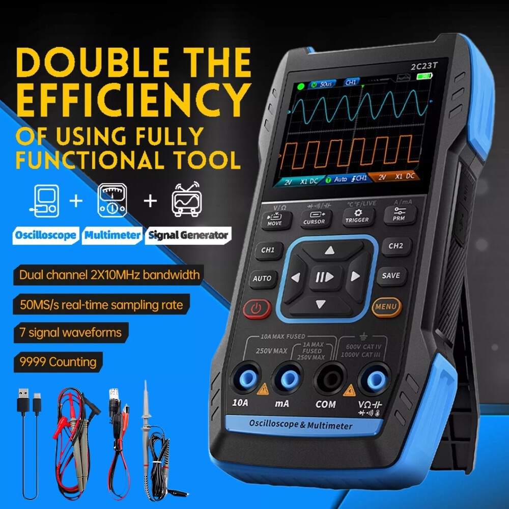 3in1 Handheld Digital Oscilloscope Multimeter+Function Signal Generator