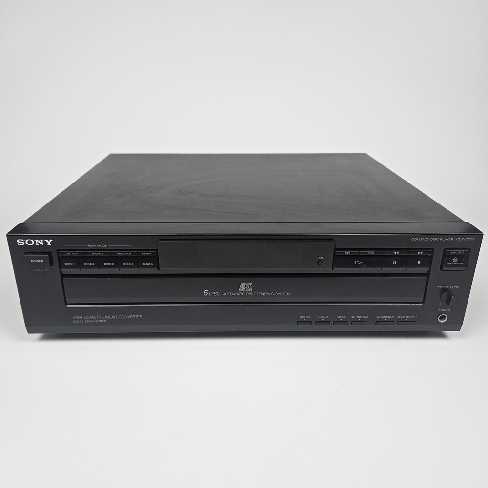Sony CDP-C225 CD Player 5 Disc High Density Linear Converter Compact Tested