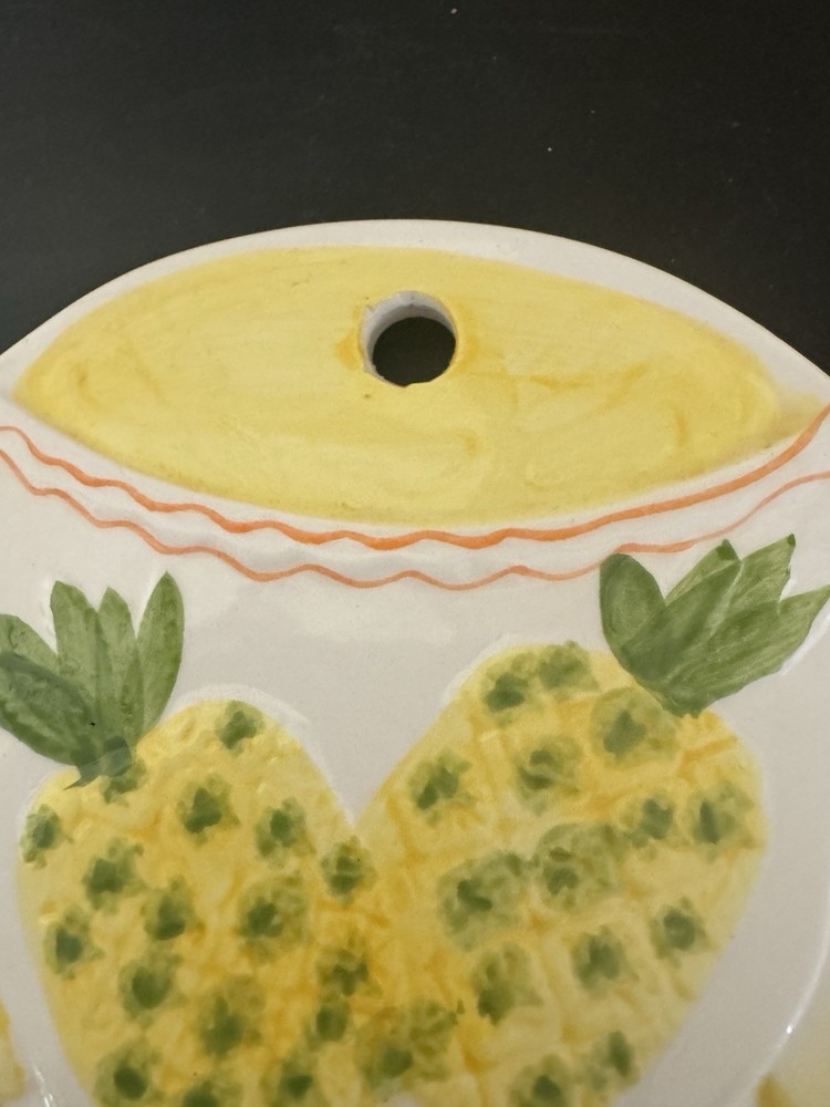 Ceramic Hanging Trivet - Pineapple Tea Cup And Plate