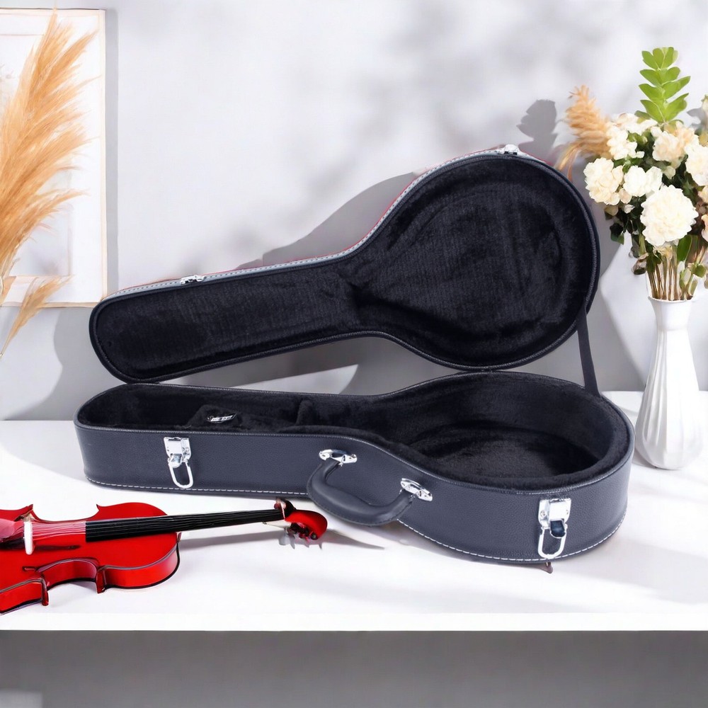 A-Style Black Mandolin Hard Shell Case With Microgroove, Mandoline Hard Case