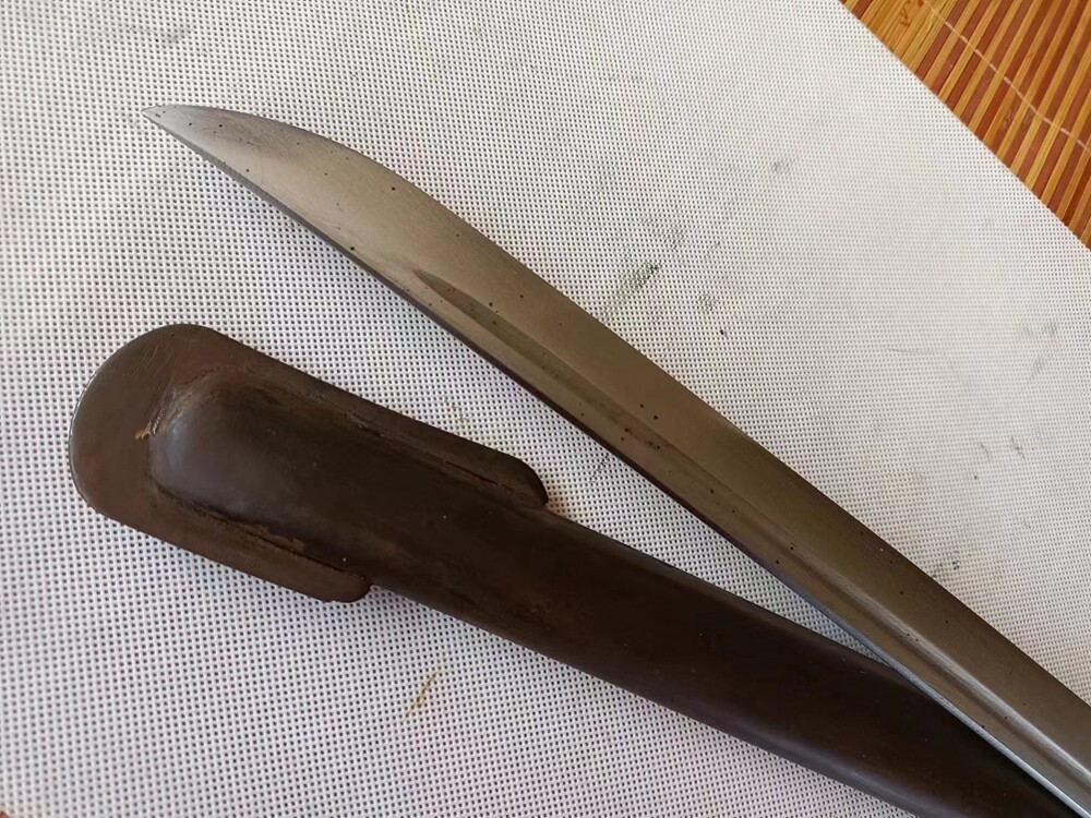 Vintage Military Sword Japanese Samurai Katana Copper Handle Metal Scabard