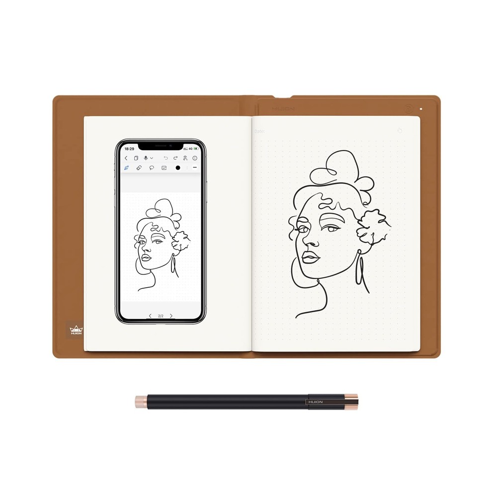 Note 2-in-1 Digital Notebook Drawing Tablet With Battery-free Pen, Bluetooth ...