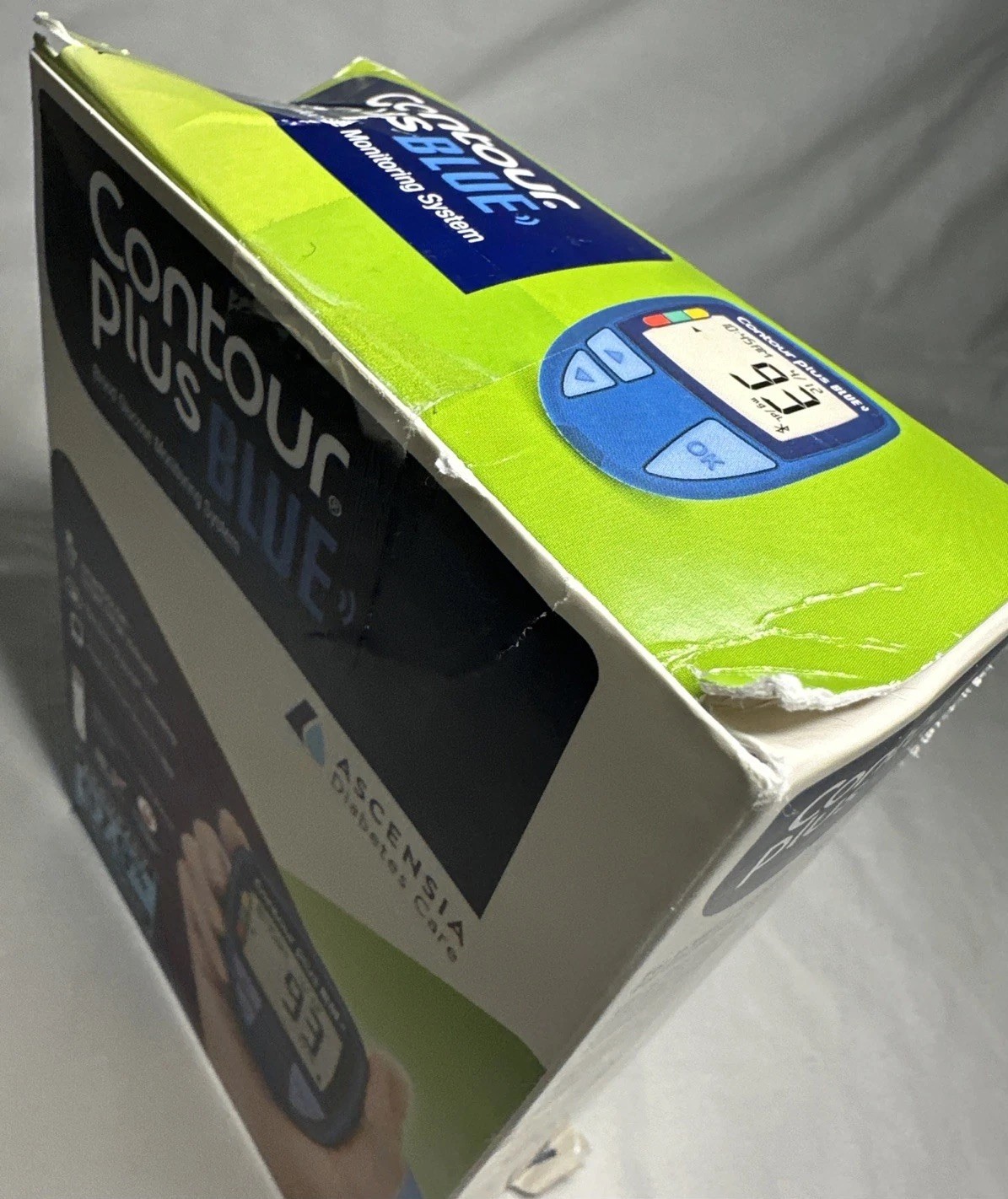 Contour Plus Blue Blood Glucose Monitoring System Diabetes Sugar *Damaged Box*