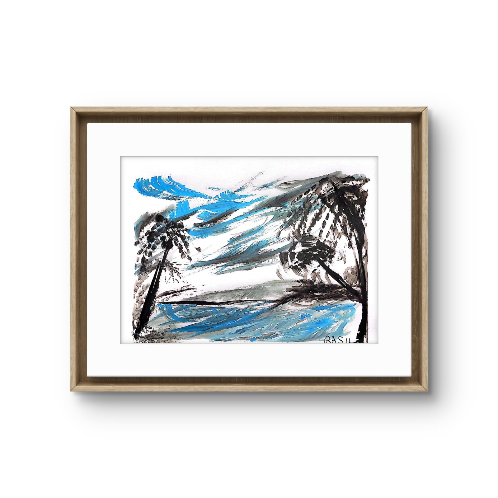 Tropical Paradise 2 Contemporary Expressionist Original Painting 11x14 Shibumi