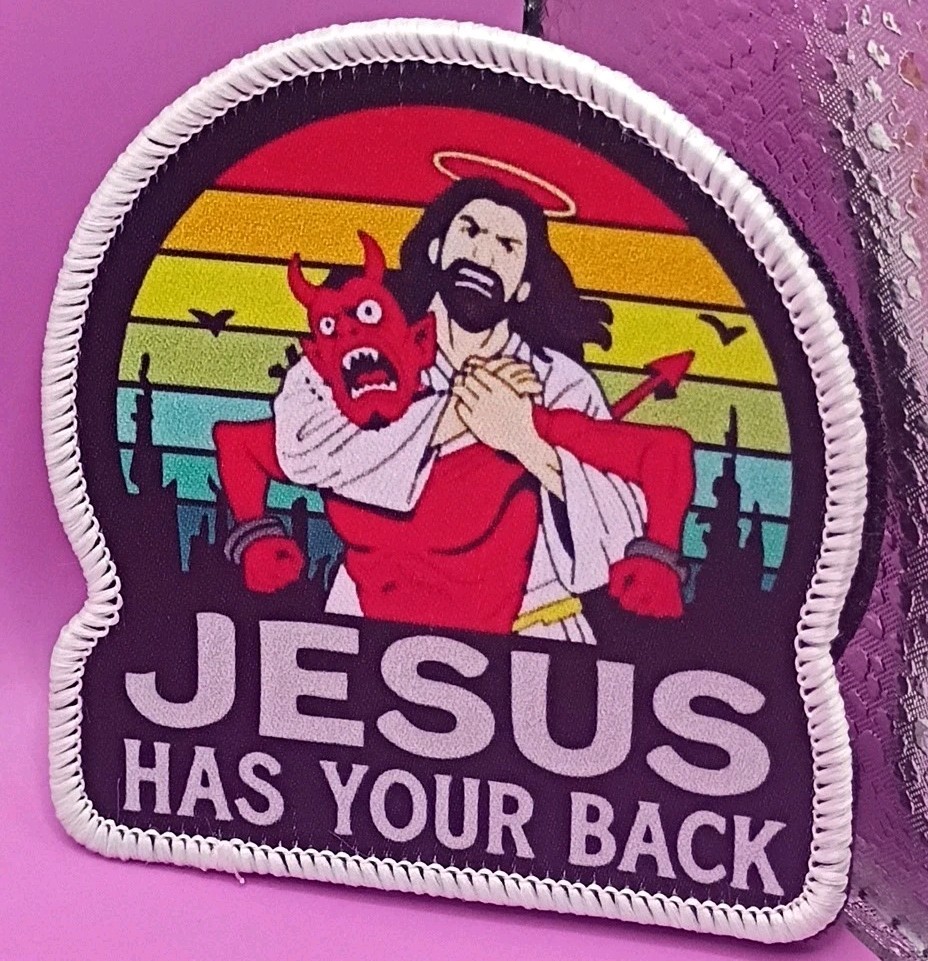 Jesus Victory Over Devil Tactical Patch - Spiritual Warfare Hook & Loop - New