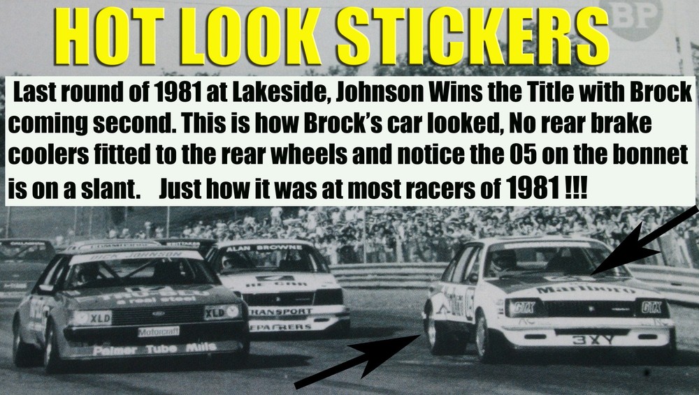 1:18 Peter Brock MISSING Vinyl Decals 1981 ATCC Runner Up Holden VC Commodore