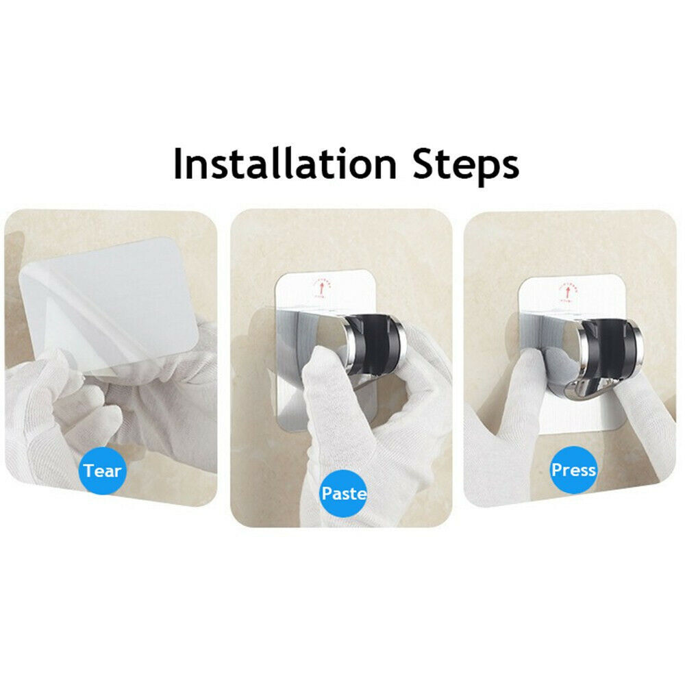 Self-adhesive Handheld Shower Head Holder Adjustable Wall Mount Shower Bracket