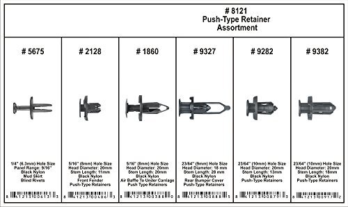 Disco Automotive 8121 Black Nylon Push-Type Retainer Assortment