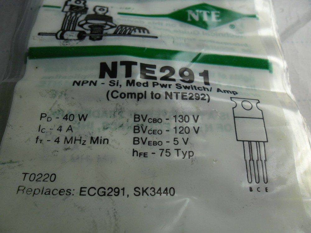 NTE291 Silicon Transistors Medium Power Amp, Switch